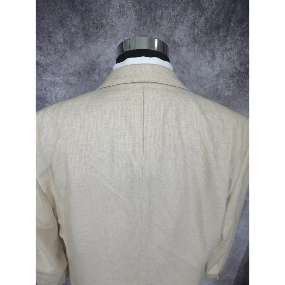 Vtg Jhane Barnes Blazer Jacket Mens 44R Beige‎ Sports Coat Career 3 B USA